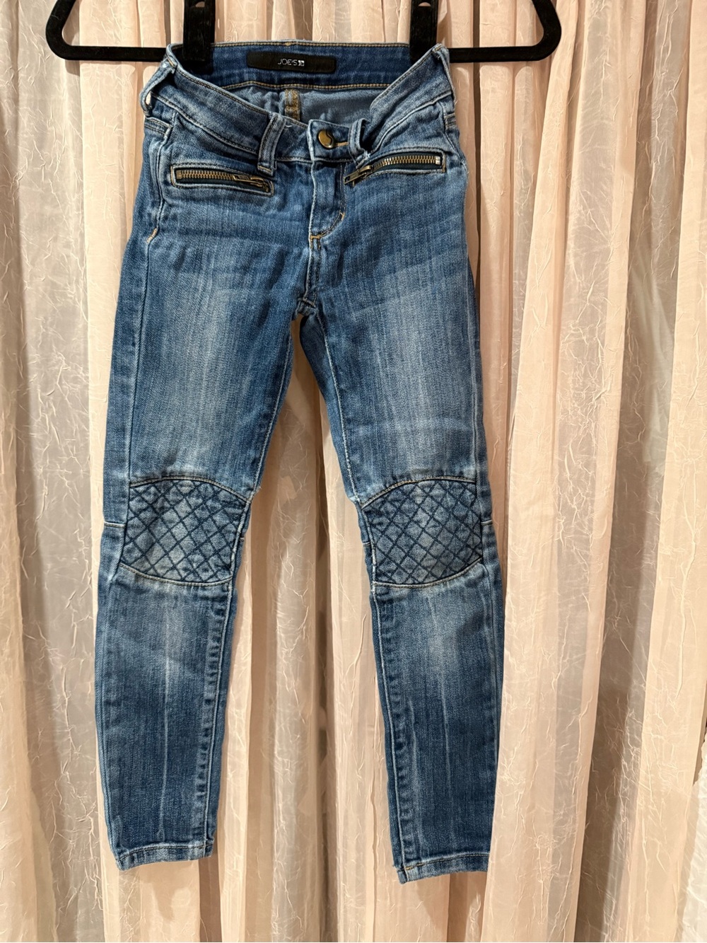 Joe's Jeans Kids Blue Quilted-Knee Skinny Jeans